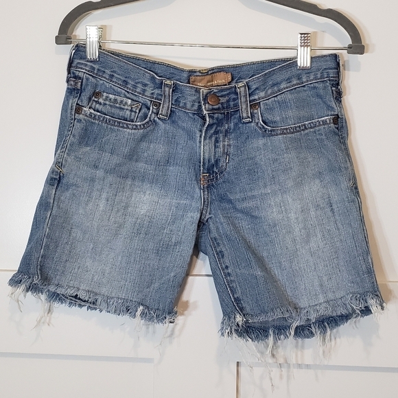 Abercrombie & Fitch Denim Blue Jeans Shorts Cut Off's Size 2 Mid-rise Di… - Picture 1 of 12